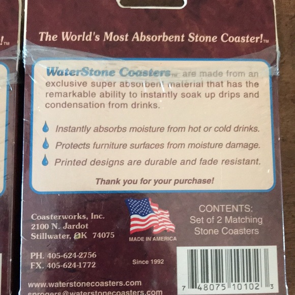 Waterstone coasters , two boxes with two coasters in each box total of four. - Picture 5 of 5